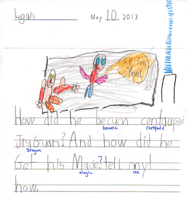 Danielle Anctil's kindergarten class feedback, Logan's question