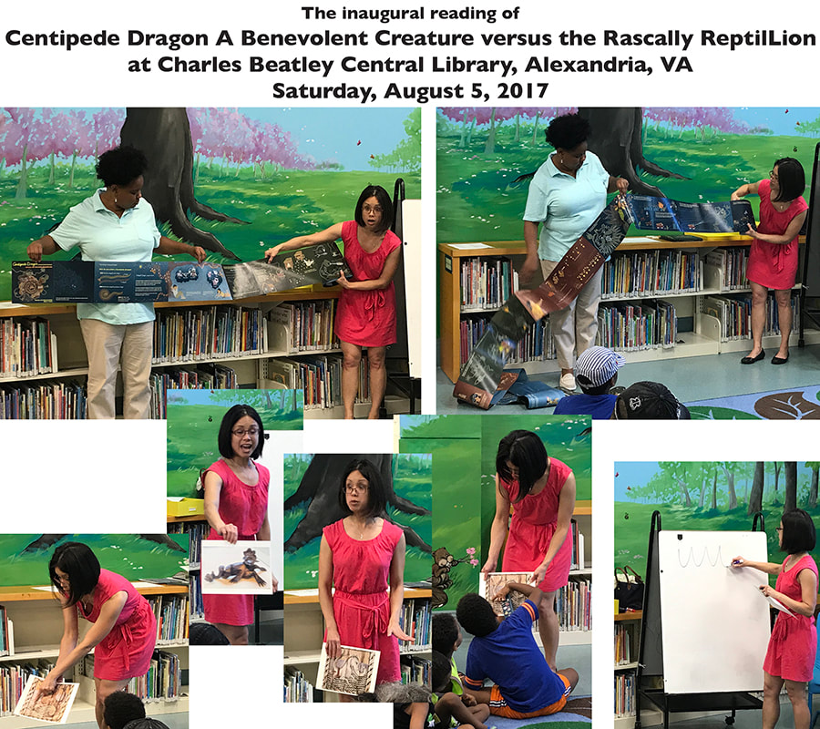 Centipede Dragon A Benevolent Creature versus the Rascally ReptilLion, Centipede Dragon book 2, Charles Beatley Central Library story time