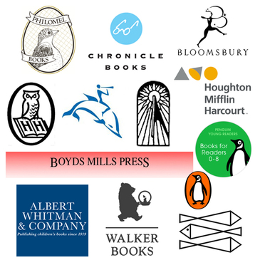 Traditional publihser logo collage, 