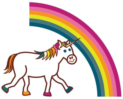 Rainbow, unicorn